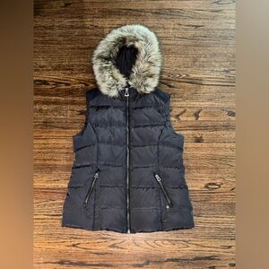 Lucky Brand Vest with Faux Fur Hood